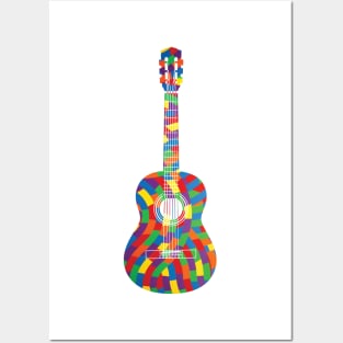 Classical Guitar Colorful Texture Posters and Art